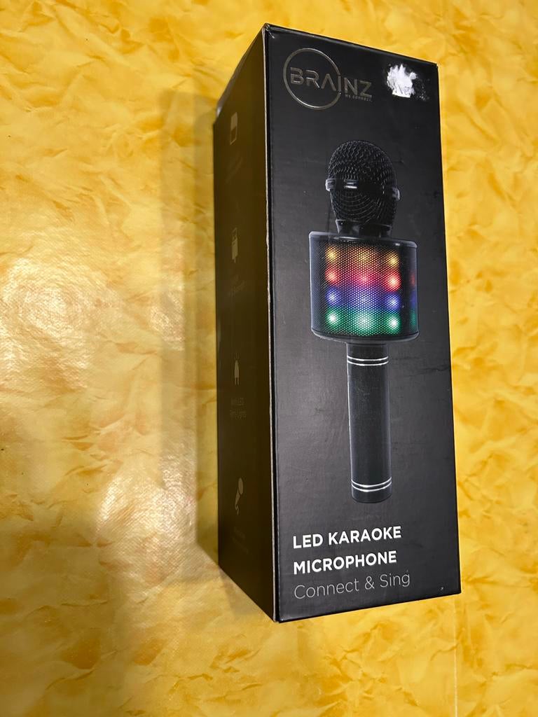 Brainz LED Karaoke Microfoon - Connect & Sing, Muziek en Instrumenten, Ophalen of Verzenden, Nieuw, Zangmicrofoon, Draadloos