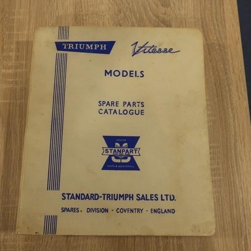 Triumph Vitesse Spare Parts Catalogue 1.6 en 2.0 origineel, Ophalen of Verzenden, Gelezen, Overige merken