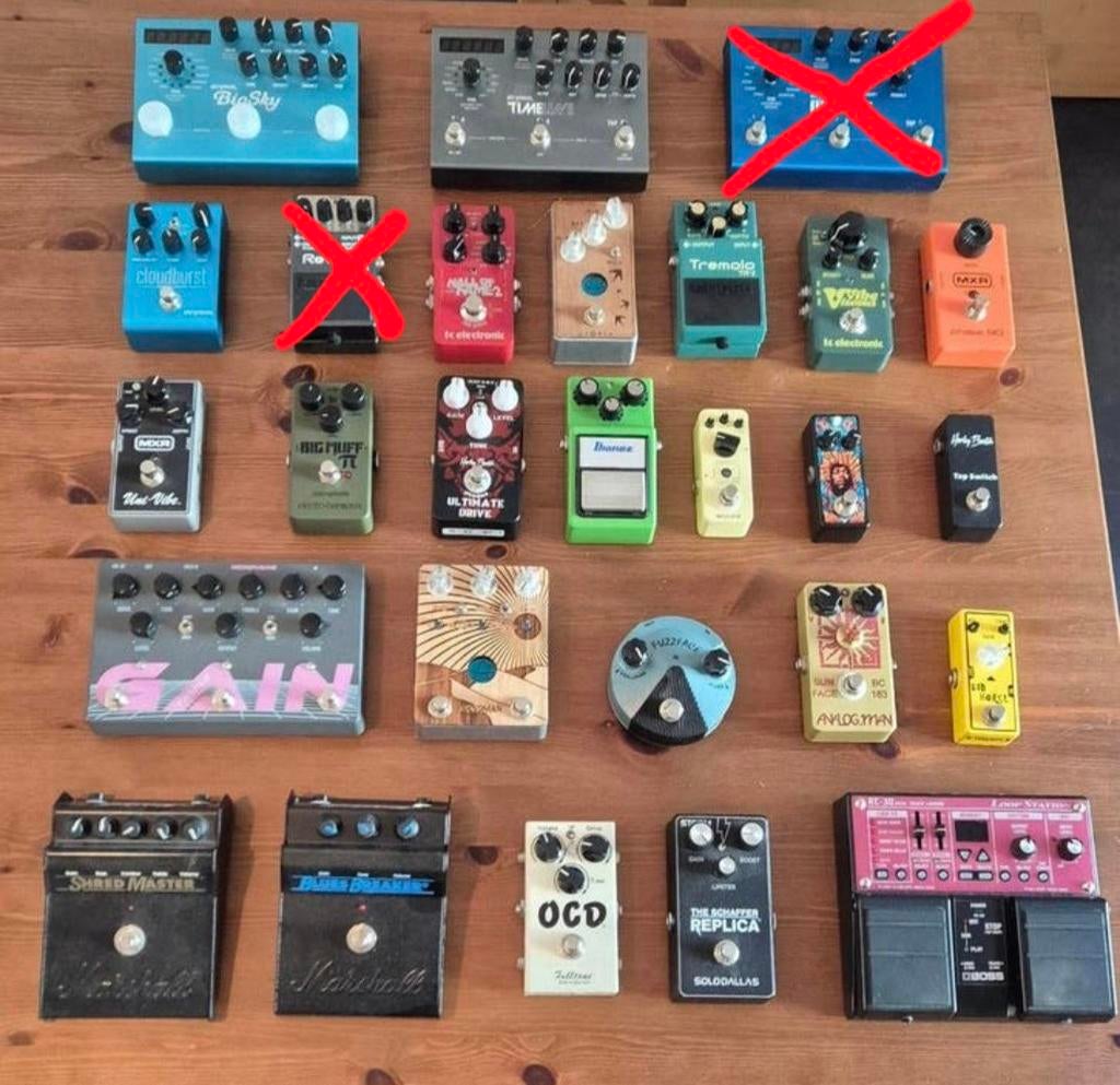 Gitaar effectpedalen collectie - Eerste eigenaar, Muziek en Instrumenten, Ophalen of Verzenden, Zo goed als nieuw, Delay of Echo