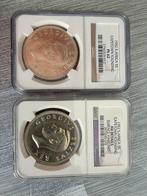 Zuid-Afrika 5 Shilling 1952 Set - NGC Graded, Ophalen of Verzenden, Setje, Zilver