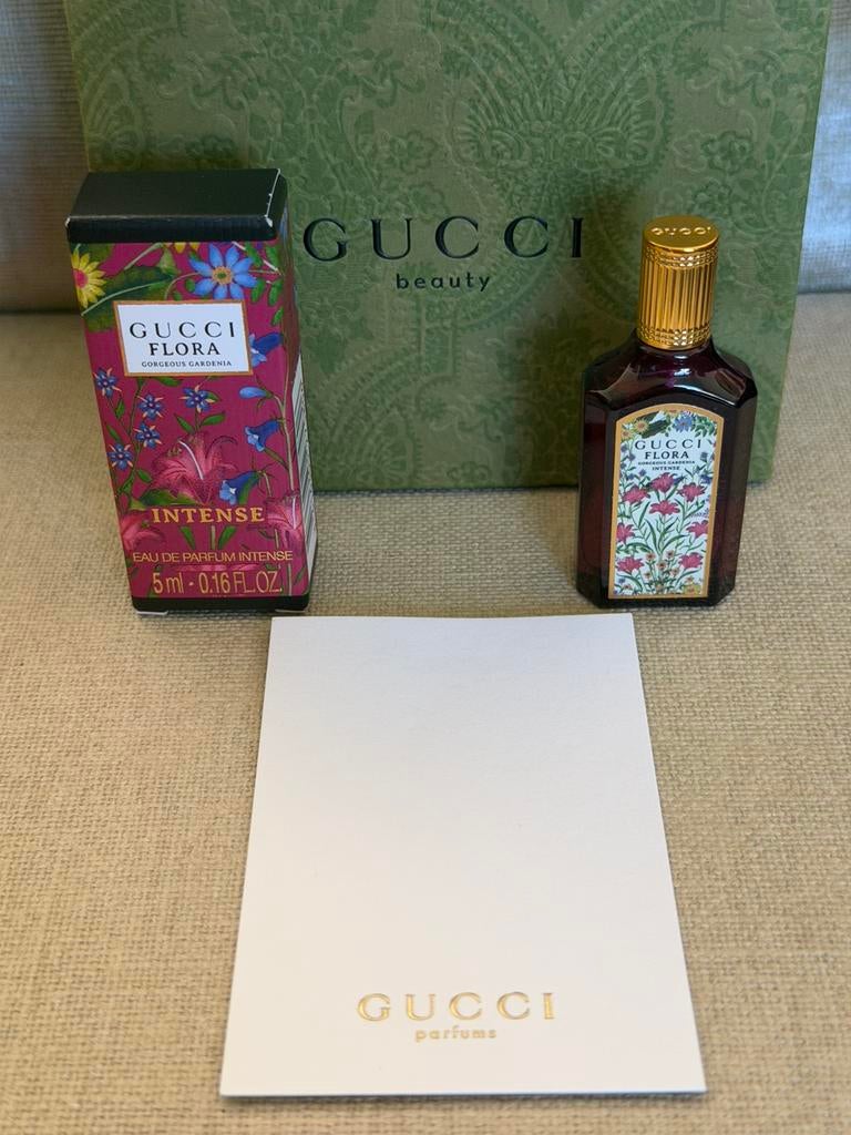 Miniatuur Gucci Flora Gorgeous Gardenia Intense 5 ml edp, Ophalen of Verzenden, Nieuw, Miniatuur, Gevuld