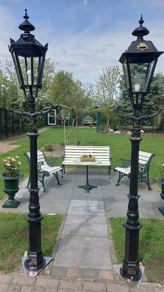 2x "nieuwe" nostalgische K & S lantaarnpalen  uit te kiezen, Tuin en Terras, Buitenverlichting, Staande lamp, Ophalen of Verzenden