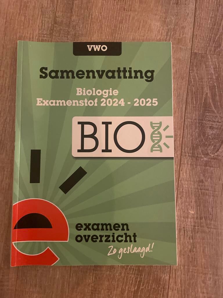 VWO Samenvatting Biologie Examenstof 2024 - 2025, Ophalen of Verzenden, Beta, Zo goed als nieuw, WO