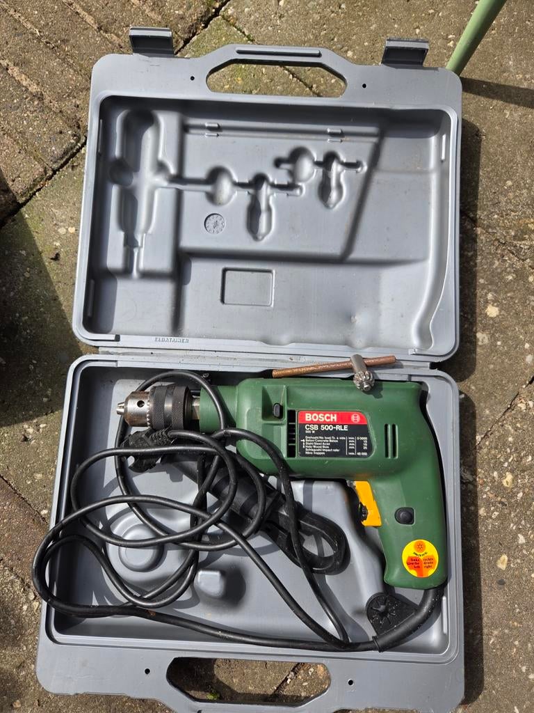 Bosch CSB 500-RLE Klopboormachine met koffer, Gebruikt, Boor- en/of Breekhamer, Ophalen of Verzenden, Variabele snelheid