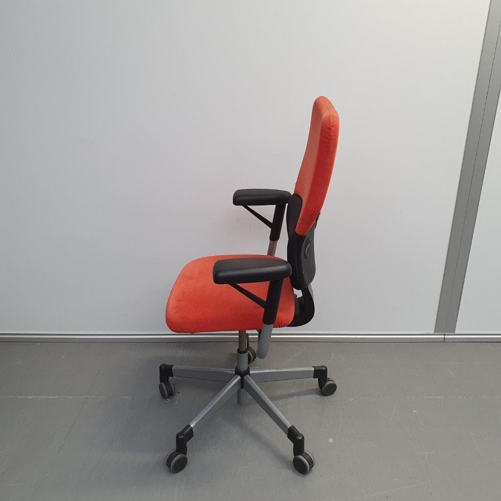 Steelcase Ligne bureau stoel burostoel met oranje stof, Ophalen, Gebruikt, Zwart