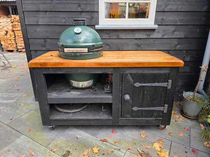 Verrijdbaar Douglas meubel voor Big Green Egg Large, Tuin en Terras, Buitenkeukens, Gebruikt, Houtskool, Vrijstaand, Ophalen of Verzenden