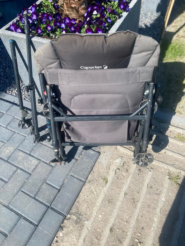 Capelan visstoel met zijtafel en hengelsteun, Watersport en Boten, Hengelsport | Algemeen, Ophalen, Gebruikt, Overige typen