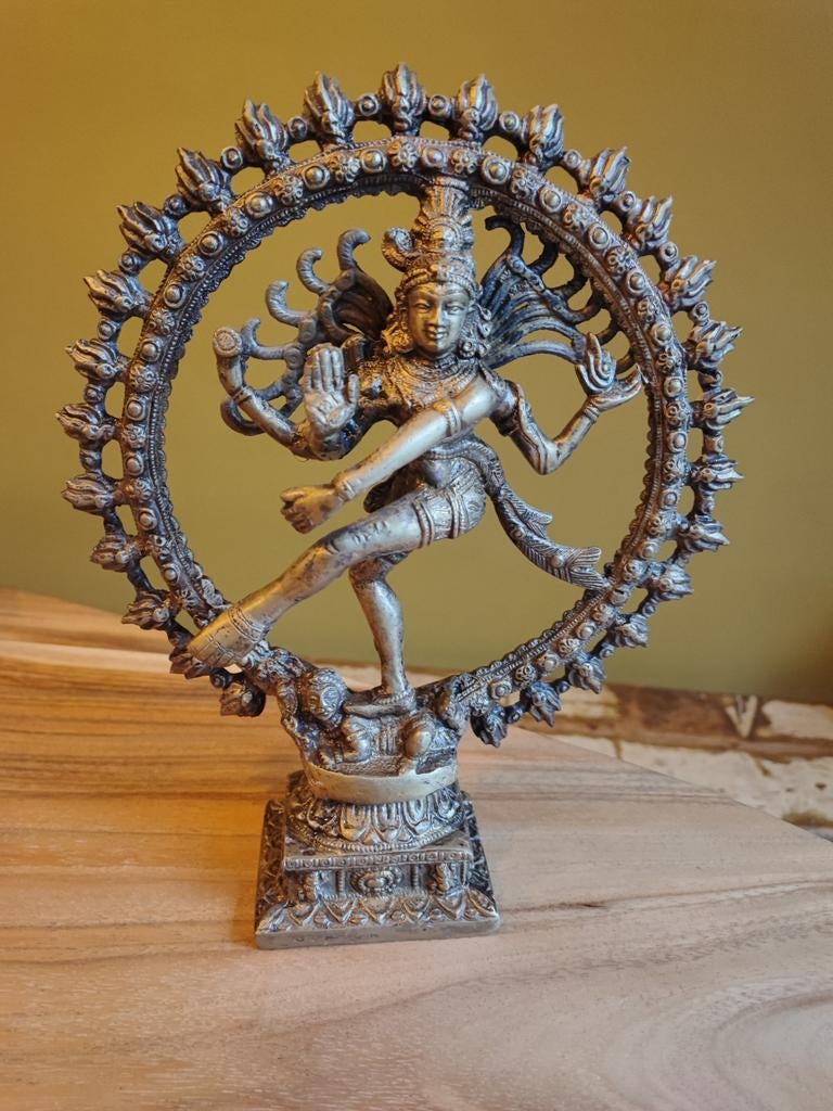 Shiva Nataraja Bronzen Beeld - Dansende God Shiva, Antiek en Kunst, Kunst | Beelden en Houtsnijwerken, Ophalen of Verzenden