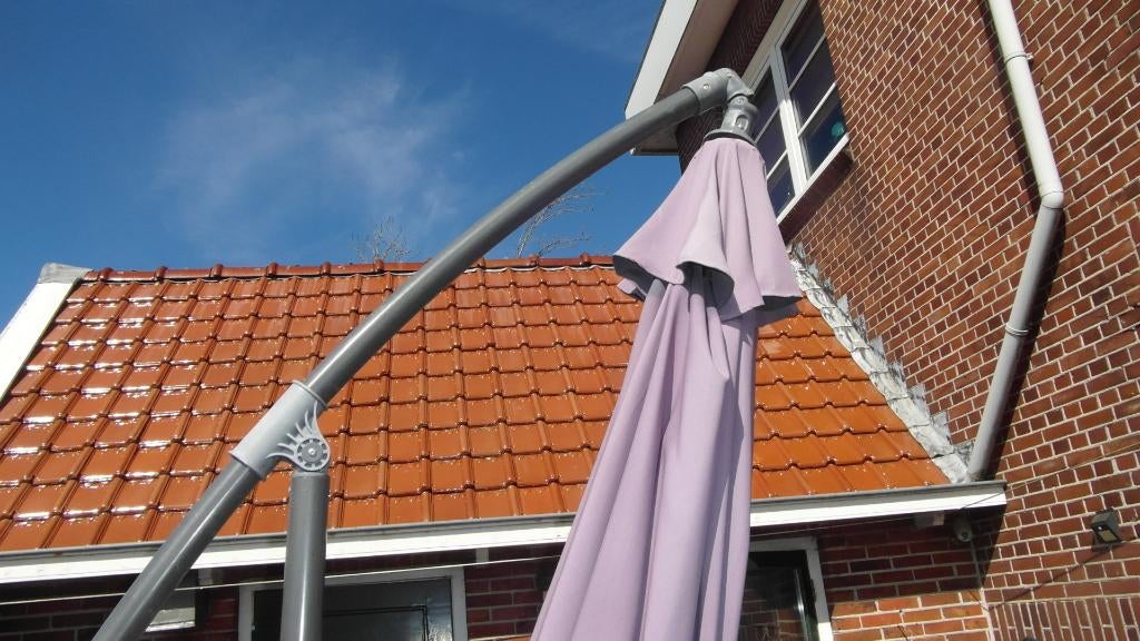 knik parasol 49.-, Tuin en Terras, Parasols, Ophalen, Zo goed als nieuw, Verstelbaar
