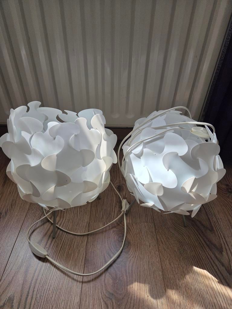 2x Jaren '90 Ikea Fillsta Tafellampen - Vintage Design, Kunststof, Gebruikt, Minder dan 50 cm, Vintage, Jaren '90, Modern, Scandinavisch