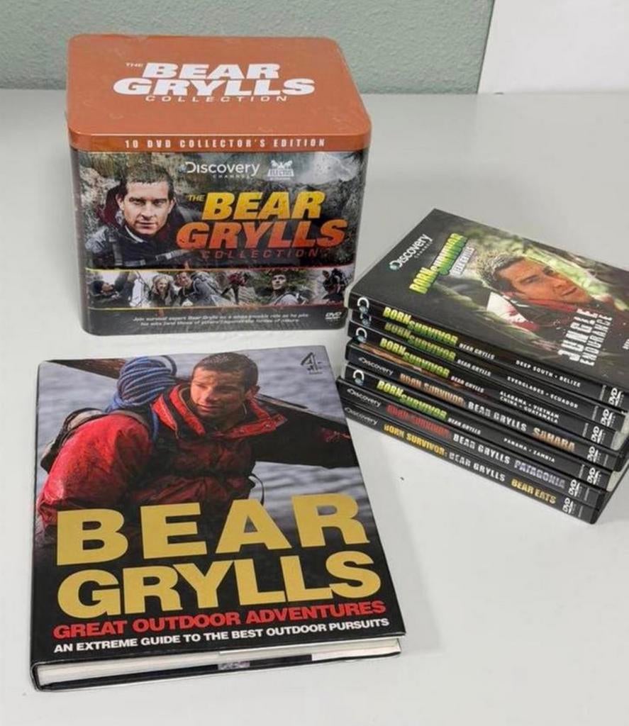 SET Bear Grylls Collection + Boek + 6 DVD’s Zeldzaam Nieuw, Biografie, Alle leeftijden, Boxset, Ophalen of Verzenden