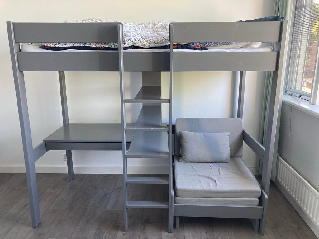 Hoogslaper met bureau en logeerbed/stoel, Ophalen, Gebruikt, Hoogslaper
