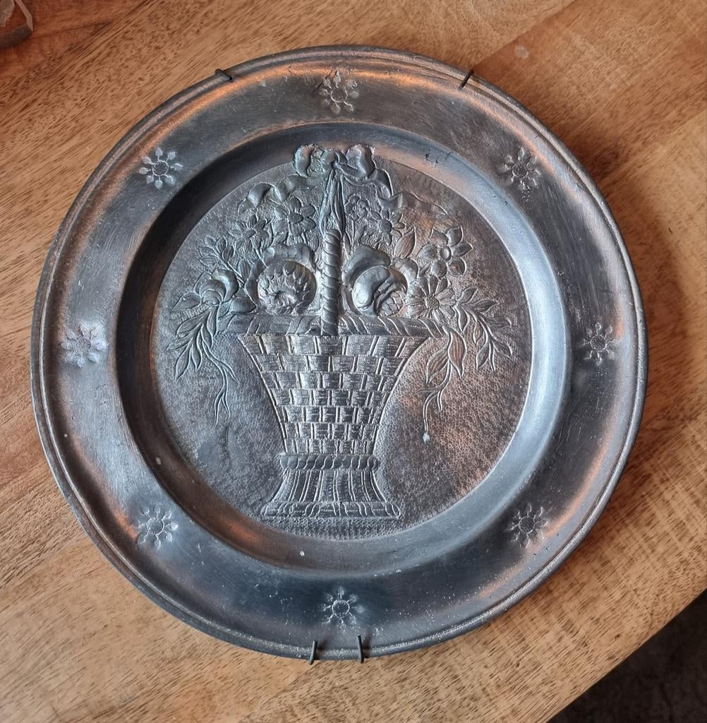 Antiek tinnen bord, Ophalen of Verzenden