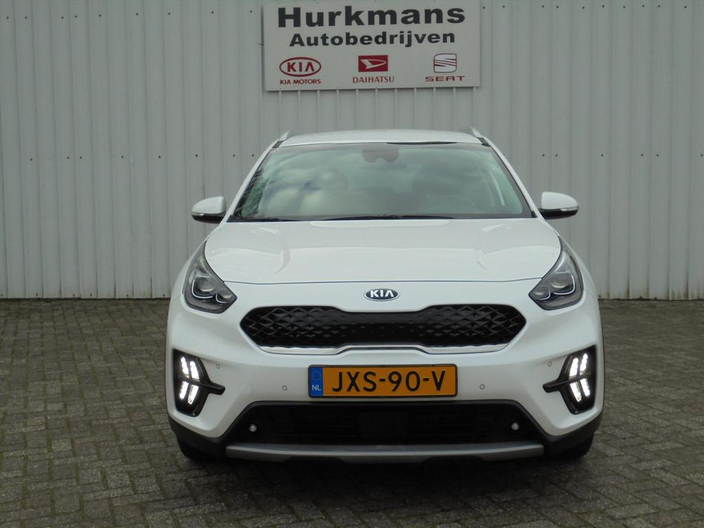 Kia Niro 1.6 GDi HYBRIDE AUTOMAAT DYNAMICPLUSLINE, Automaat, Gebruikt, Leder en Stof, Wit