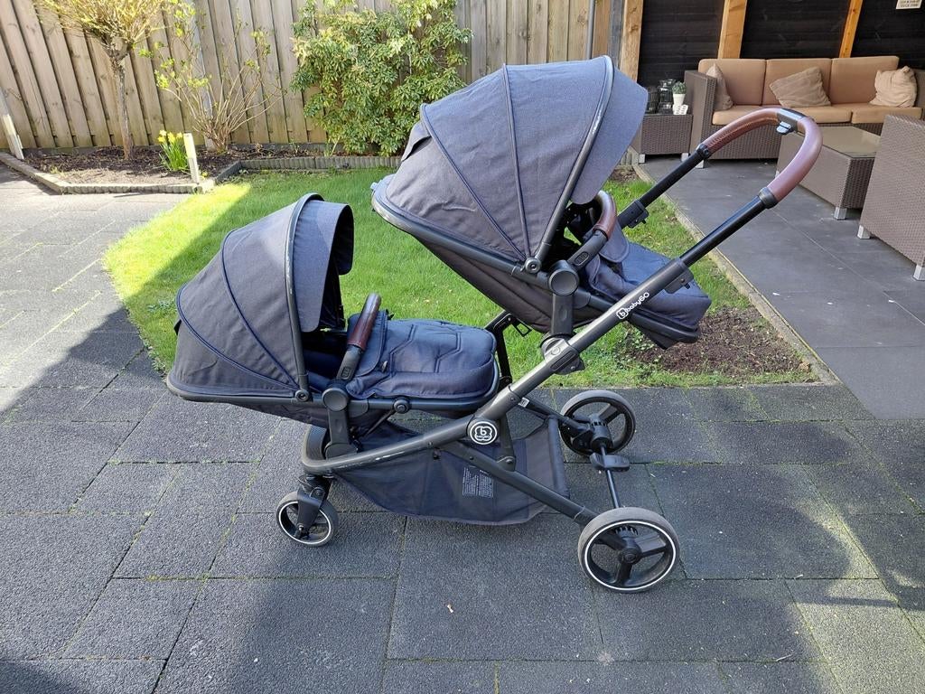 Babygo Twinner Duowagen, Gebruikt, Combiwagen, Verstelbare duwstang, Ophalen