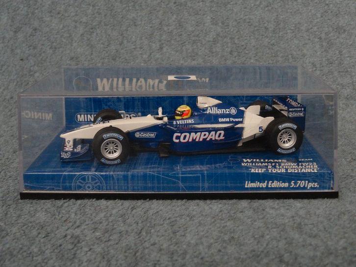 F1 BMW Williams FW23 "Keep Your Distance" Minichamps 1:43, Hobby en Vrije tijd, Modelauto's | 1:43, Gebruikt, Auto, MiniChamps