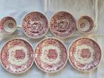 Regout 2x rode theekop&schotel TEATIME + 3x bord Cambridge, Ophalen of Verzenden