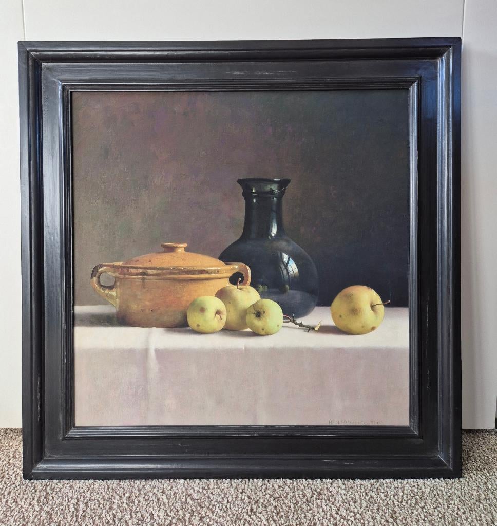 Henk Helmantel giclée stilleven met appels en gele bak, Antiek en Kunst, Ophalen