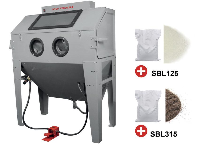 PACK straalcabine 420 L met 25 kg glasparels en 25 kg bruine, Ophalen, Nieuw