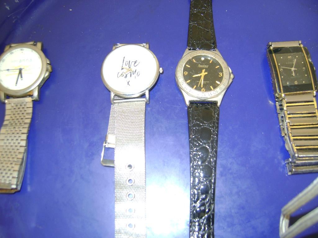 10 horloges 8x heren 2x dames 1 zonder bandje, Ophalen of Verzenden, Gebruikt, Leer, Overige merken