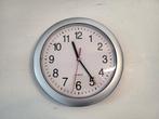 EUROTIME Wandklok Kwarts 25 cm Zilver, Ophalen, Gebruikt, Analoog, Wandklok