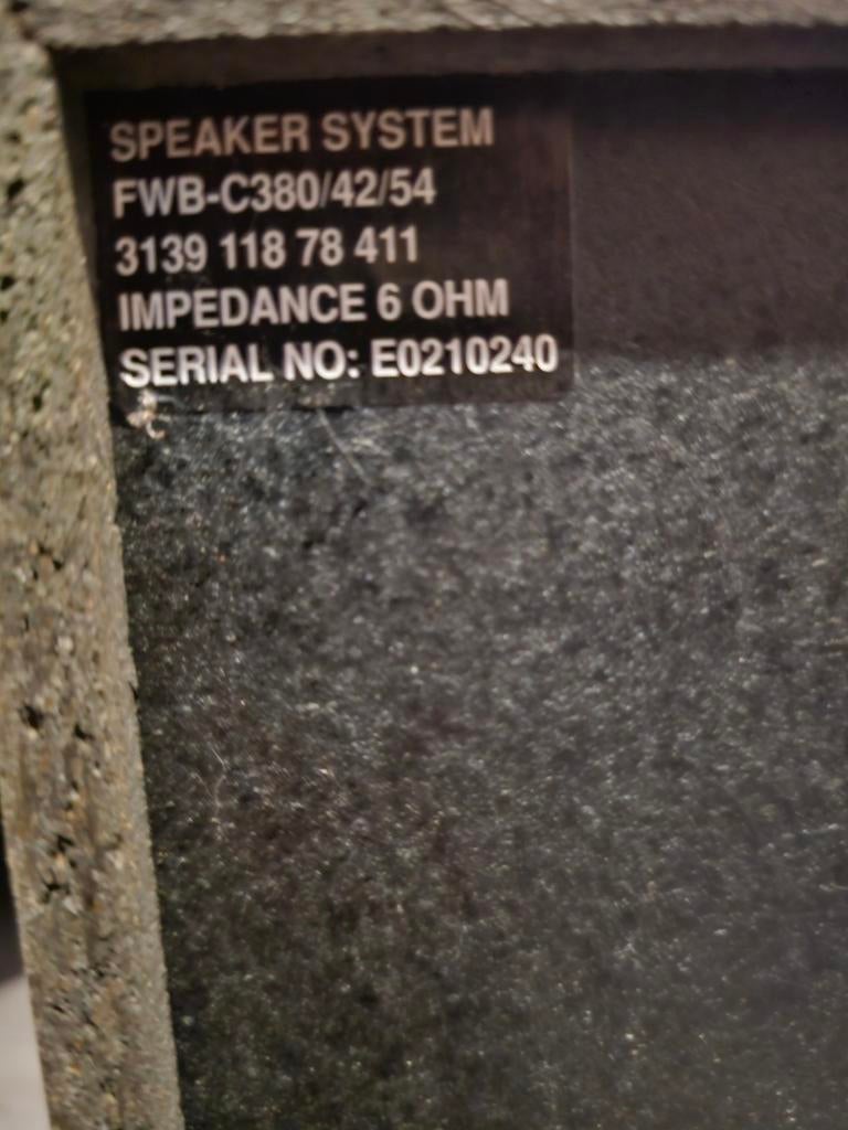 2 Philips geluidsboxen FWB-C380/42/54 - 6 Ohm, Audio, Tv en Foto, Luidsprekers, Gebruikt, Front, Rear of Stereo speakers, Minder dan 60 watt