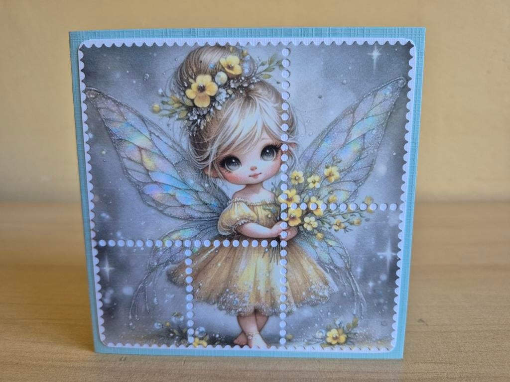 88a) zelfgemaakte kaart- Fairybells (12), Hobby en Vrije tijd, Ophalen of Verzenden, Nieuw, Kerst