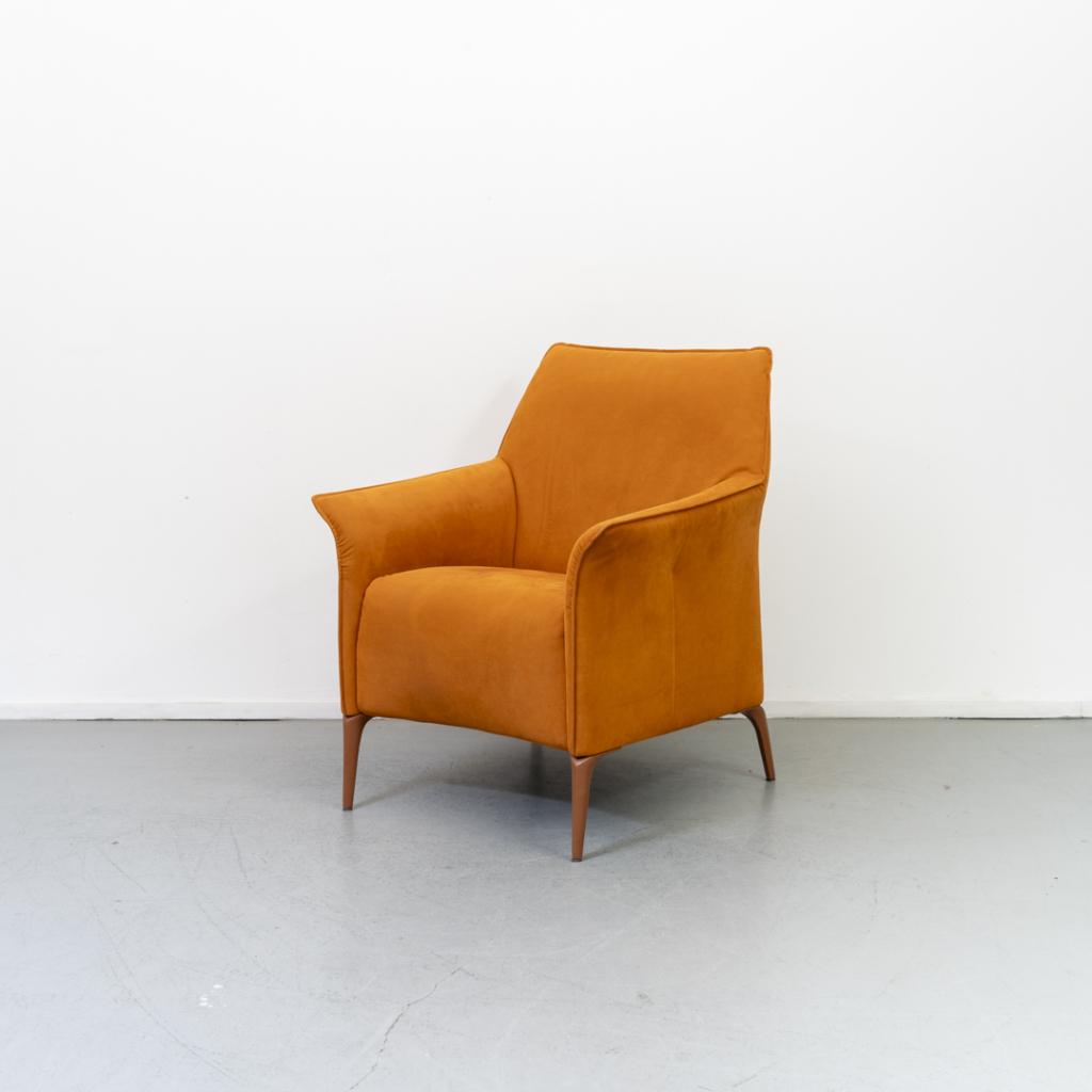 2x Leolux Mayuro Goud/Oker Suède - Bijpassende Pootjes, Huis en Inrichting, Fauteuils, Niet ingevuld, Niet ingevuld, 75 tot 100 cm