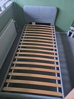 Slattum gestoffeerd bed 90x200 cm lichtgrijs, Ophalen, Overige materialen, Gebruikt, 90 cm