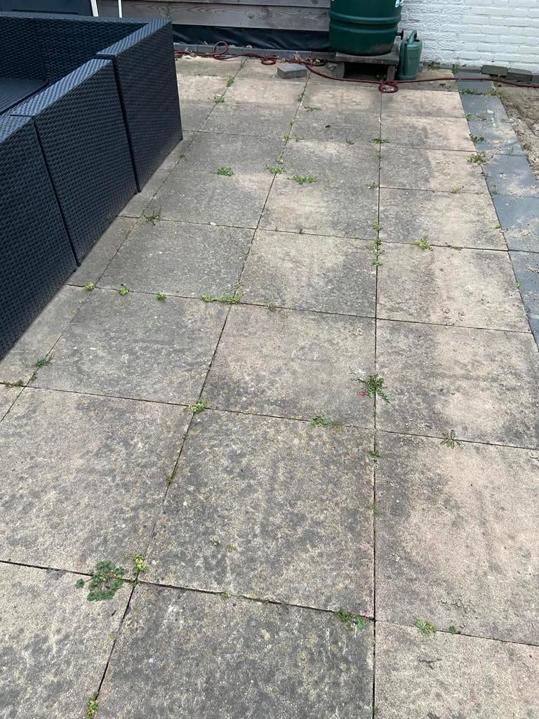 60x60 tegels 63 stuks, Ophalen, Gebruikt, Beton, Terrastegels