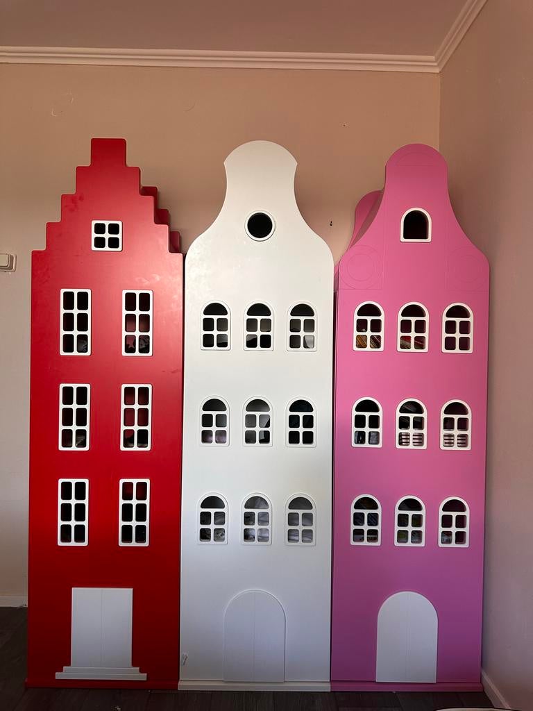Grachtenpand huisjes - Kast van een huis - kinderkast, Kinderen en Baby's, Kinderkamer | Commodes en Kasten, Kast, 105 cm of meer