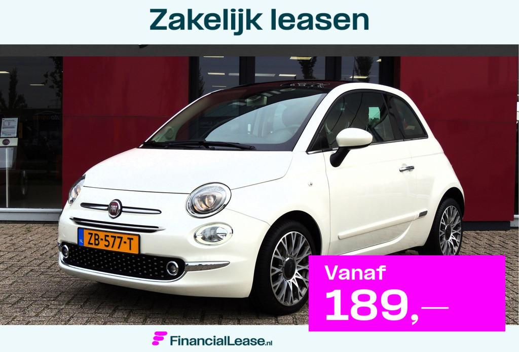 Fiat 500 TwinAir Turbo Lounge 81PK | 16" velgen | Navigatie, Voorwielaandrijving, Stof, Gebruikt, Origineel Nederlands
