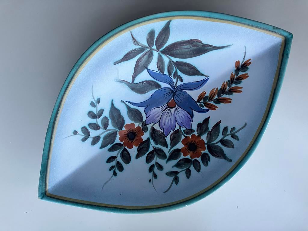 Schaal Iris Flora Gouda Holland 1423, jaren 60 vintage, Antiek en Kunst, Ophalen of Verzenden