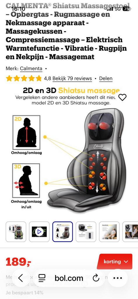 Calmenta shiatsu massagestoel, Ophalen