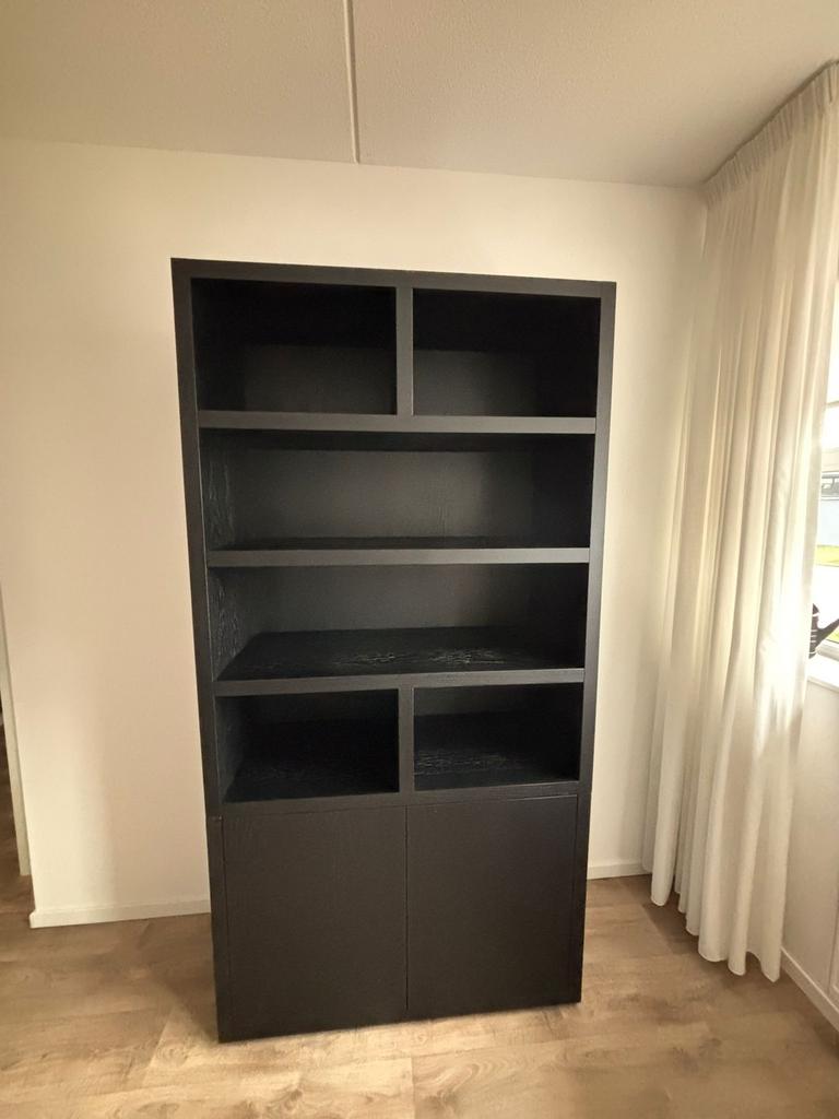 Goossens Buffetkast ‘Barcelona’ - zwart eiken - als nieuw, Huis en Inrichting, Ophalen, Zo goed als nieuw, 25 tot 50 cm, 200 cm of meer