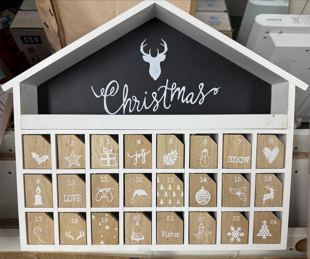 Houten Adventskalender Kerst Decoratie, Ophalen of Verzenden, Gebruikt