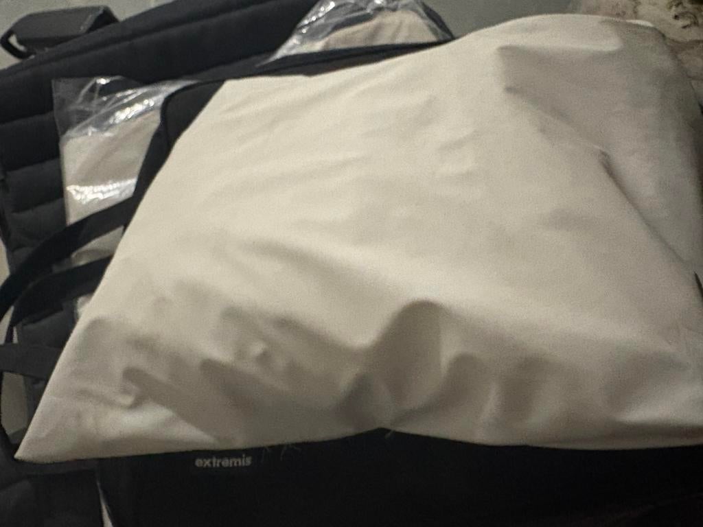 Extremis design parasol acacia doek, Tuin en Terras, Parasols, Ophalen of Verzenden, Zo goed als nieuw