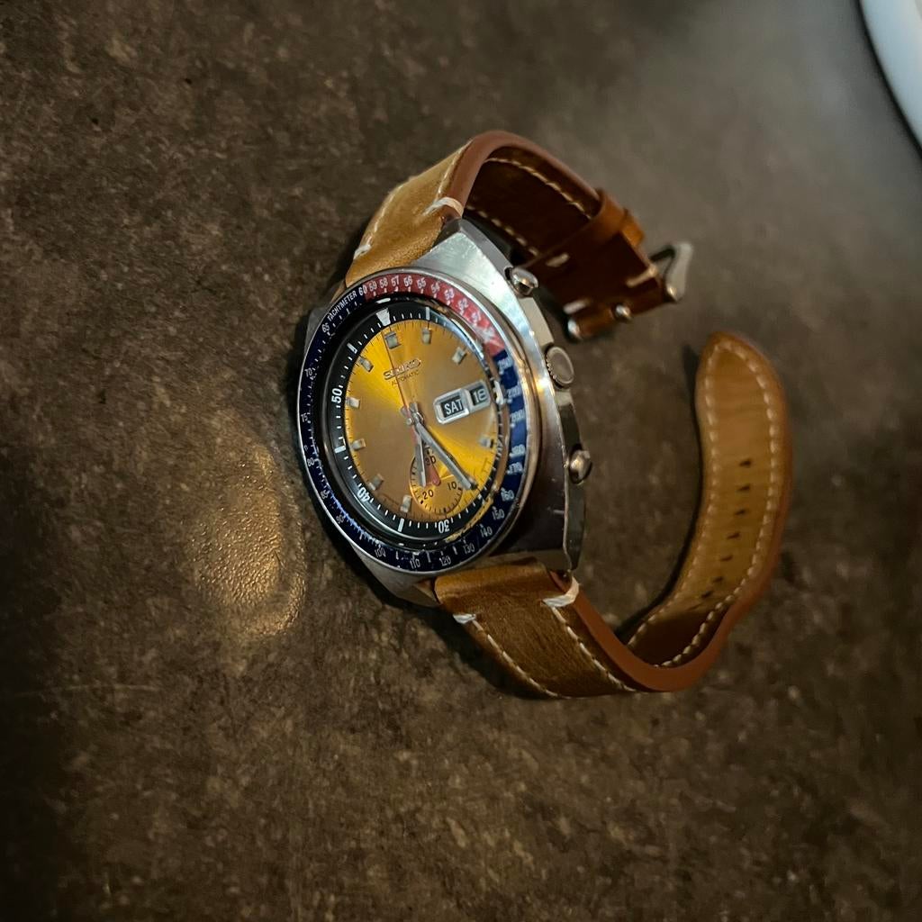 Seiko pogue 6139-6005, Seiko, Staal, Polshorloge, Ophalen of Verzenden