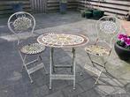Gietijzeren bistro set vintage, Tuin en Terras, Tuinsets en Loungesets, Overige materialen, Gebruikt, Tuinset, Ophalen