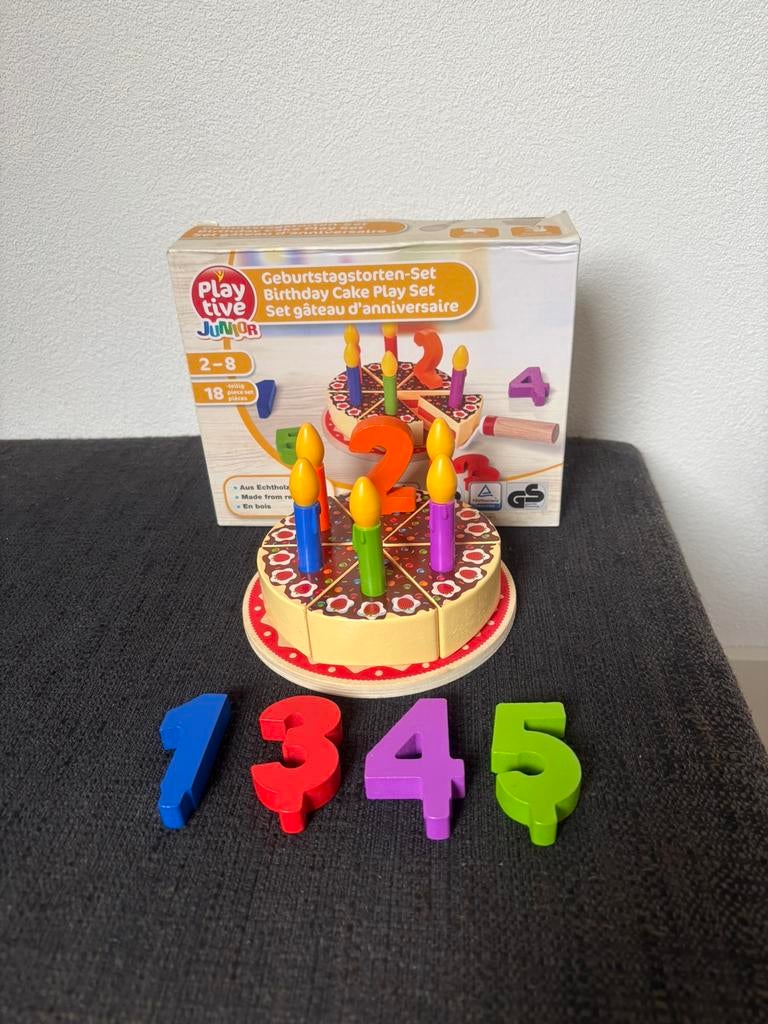 Houten verjaardagstaart, Ophalen of Verzenden, Zo goed als nieuw, Jongen of Meisje