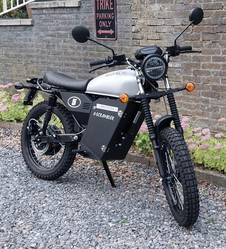 Elektrische bromfiets E-Scrambler Bonfire Black Tea, Fietsen en Brommers, Snorfietsen en Snorscooters, Zo goed als nieuw, Overige merken