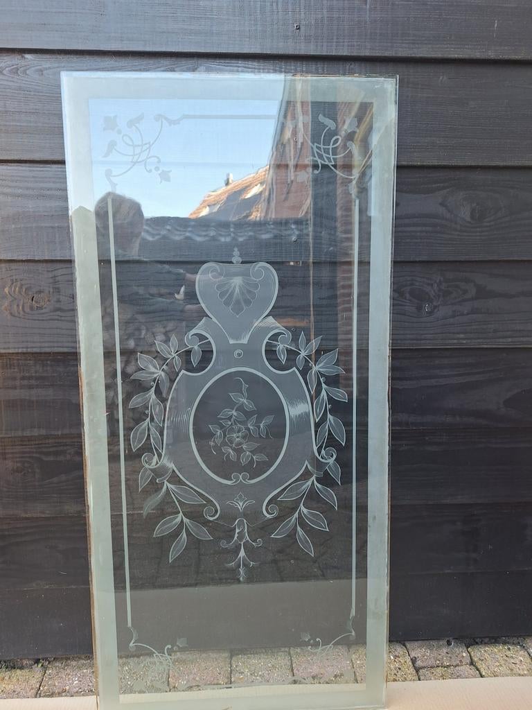 Uniek Antiek Jugendstil Art Deco Raam, Ophalen, Gevelraam of Ruit, Minder dan 80 cm, Minder dan 80 cm