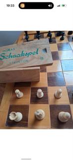 Vintage Homas Schaakspel Staunton B met dambord, Ophalen of Verzenden, Gebruikt, Schaken
