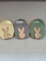 3 houten paaseieren met paashaas, Ophalen of Verzenden, Nieuw