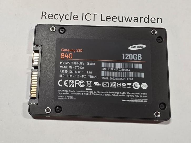 Samsung 120gb laptop ssd hdd hardeschijf 840, Computers en Software, Harde schijven, Gebruikt, Laptop, Intern, SSD, SATA, Ophalen of Verzenden