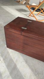 Vintage houten minibar / opbergkist op wieltjes, Ophalen, Minder dan 50 cm, Gebruikt, 50 tot 100 cm