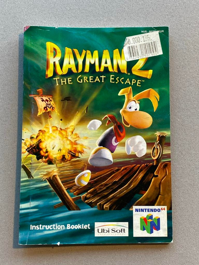 Rayman 2 The Great Escape Handleiding Nintendo 64, Spelcomputers en Games, Games | Nintendo 64, Gebruikt, 1 speler, Ophalen of Verzenden