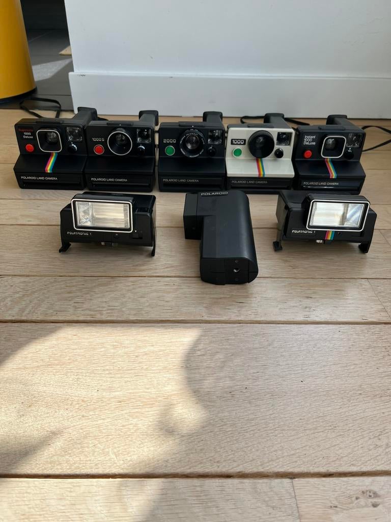 Polaroid Land Camera (5 stuks) met flitsers (3 stuks), Ophalen of Verzenden, Zo goed als nieuw, Polaroid