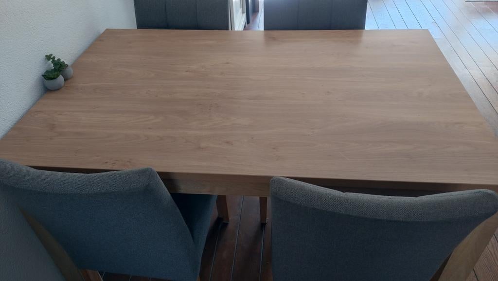 Eettafel met 4 stoelen en salontafel, Ophalen, Gebruikt, 4 tot 6 stoelen