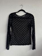 Zara zwarte mesh top met stippen print, Zwart, Zara, Maat 42/44 (L), Ophalen of Verzenden